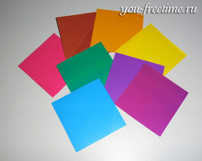 Оригами. Разноцветные квадраты